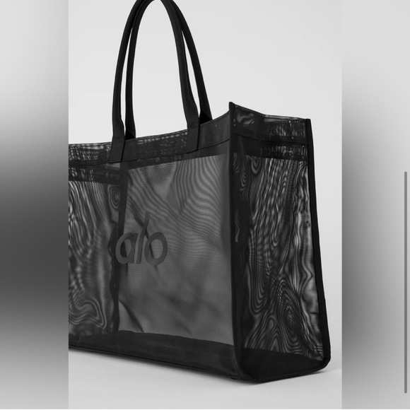 NEW ALO Yoga Black Sheer Sport Tote Bag Purse - Picture 2 of 8
